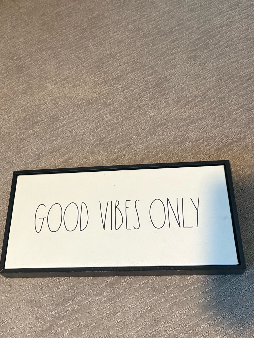 Rae Dunn Good Vibes Only Framed Sign - White and Black